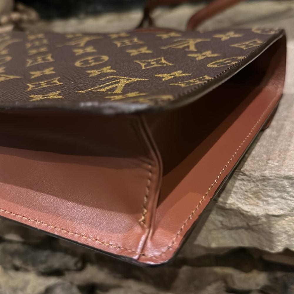 Louis Vuitton Monogram Canvas Top Handle Bag in Brown and Gold - Picture 10 of 15